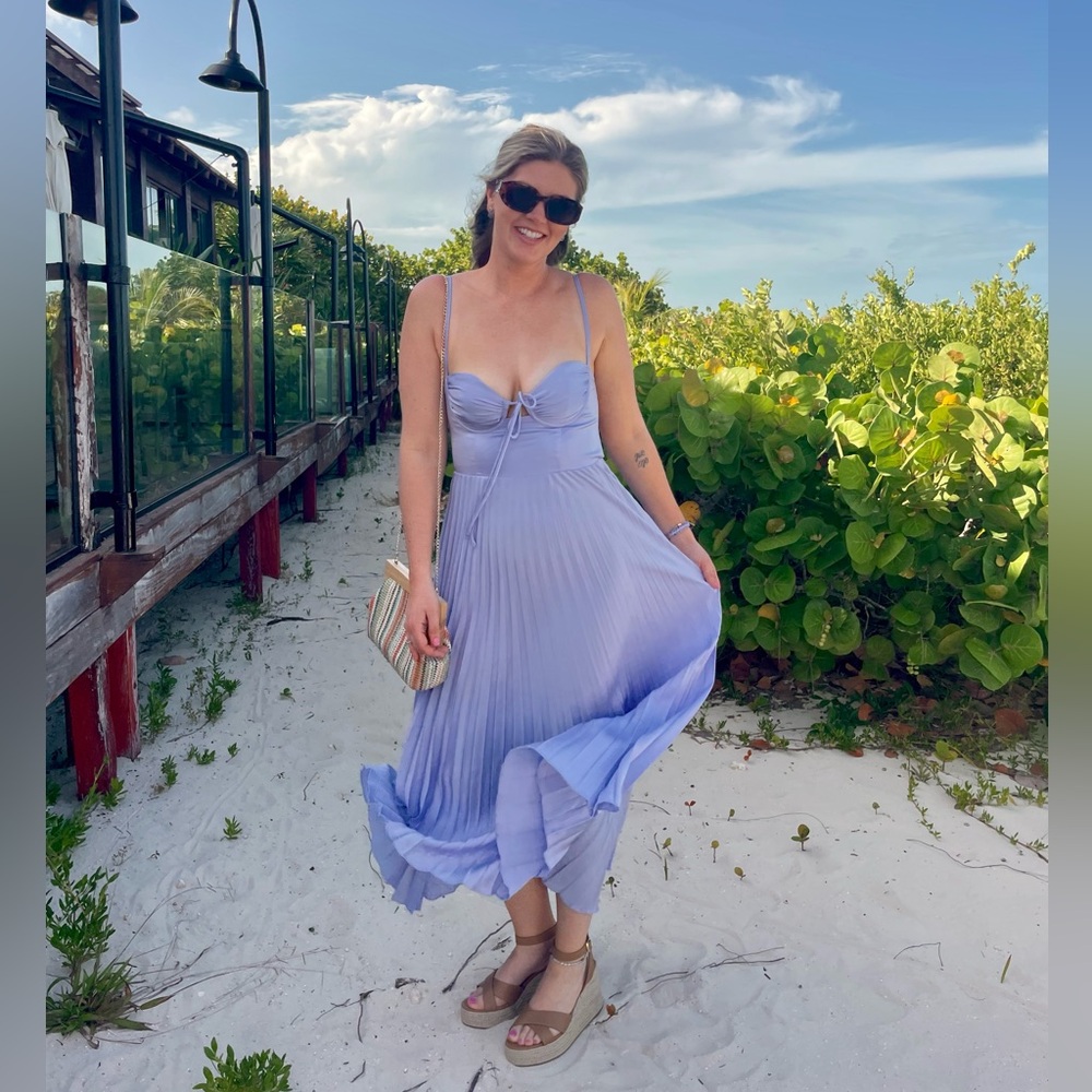Hello Molly Lavender Pleated Maxi Dress - Picture 2 of 6